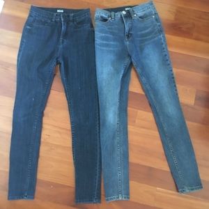 UO  high waist skinny ankle Dark jeans (left side)